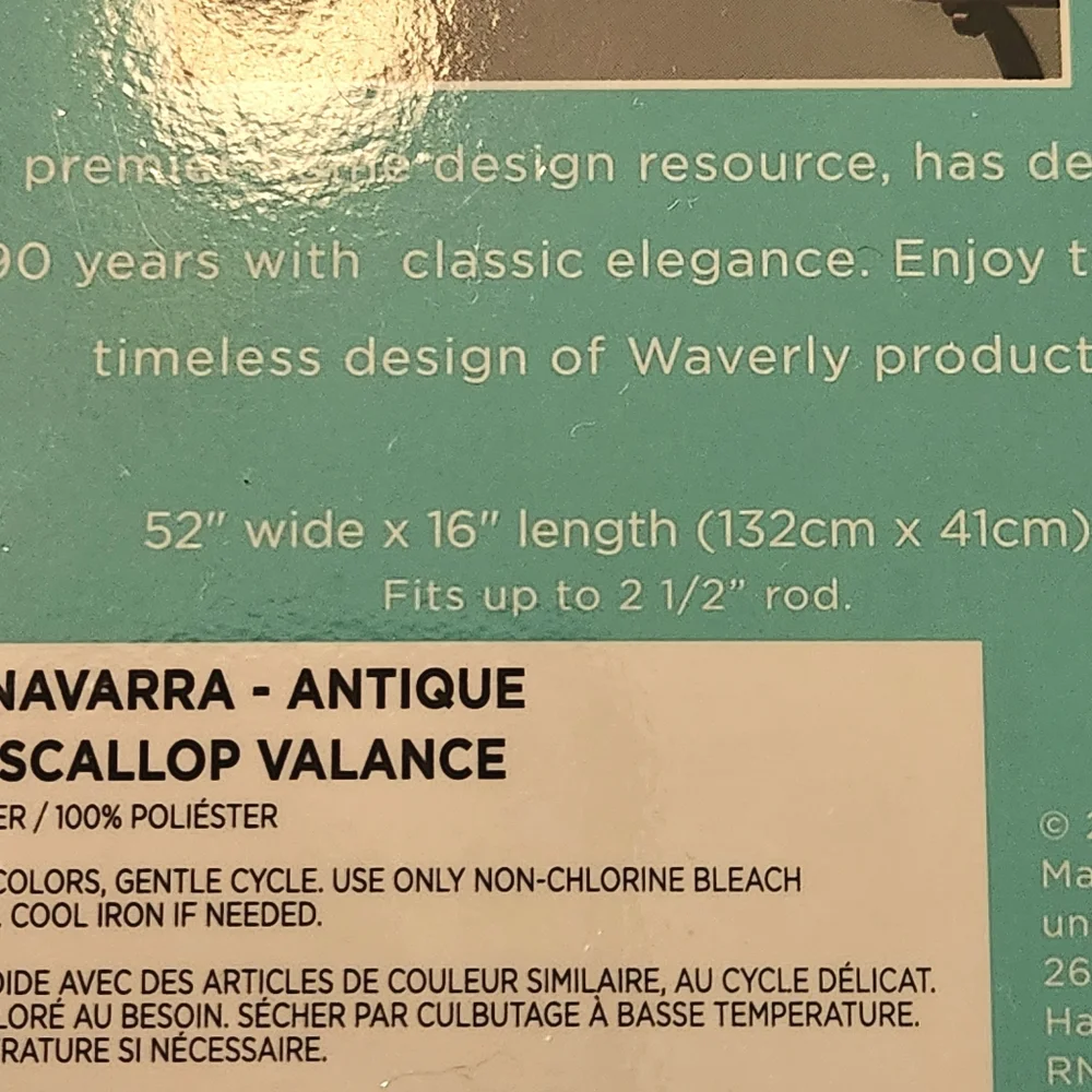 Waverly Traditions Navarra Antique Scallop Valance 52
